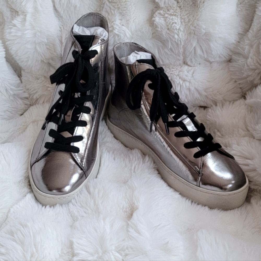 All Saints Tana Metallic High-Top Sneakers